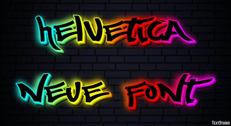 Helvetica Neue Font Text effect