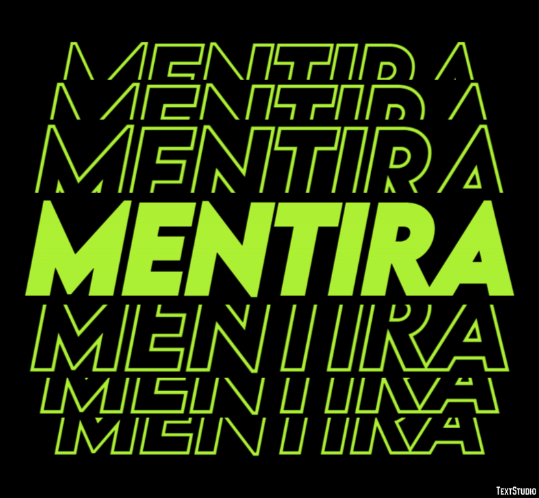 Mentira Effetto testo