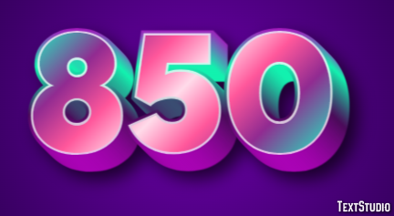 850 Efecto de Texto