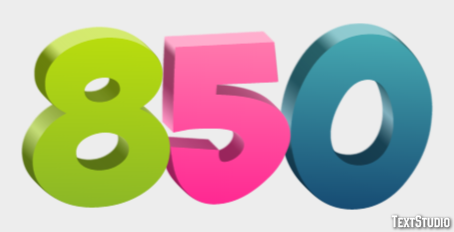 850 Efecto de Texto