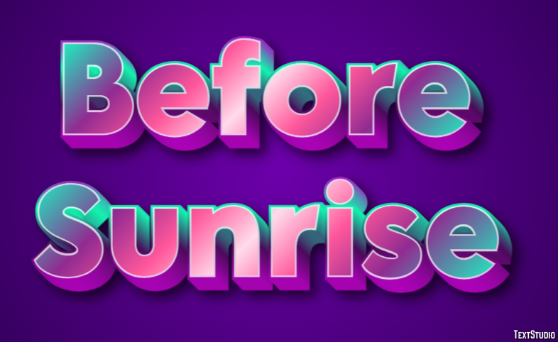 Before Sunrise Text effect