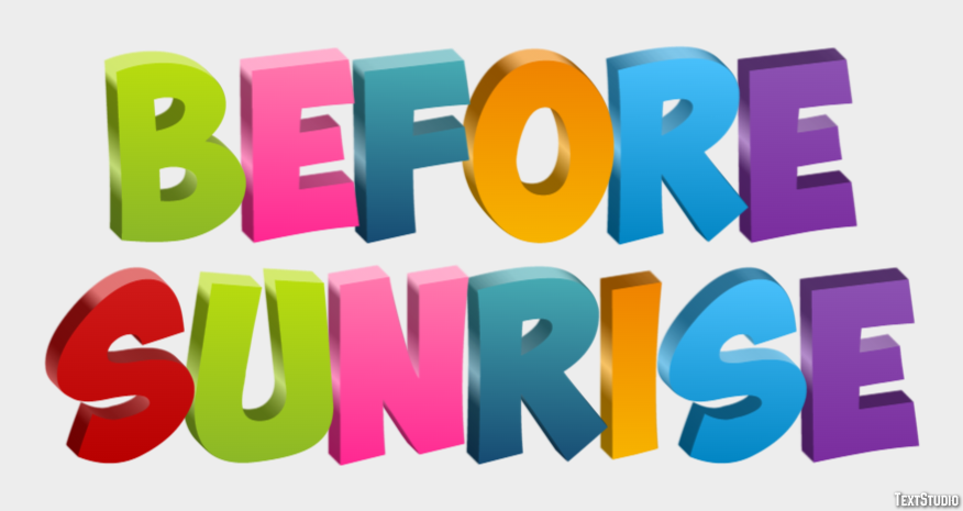 Before Sunrise Text effect