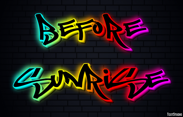 Before Sunrise Text effect