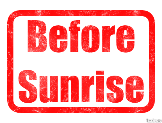 Before Sunrise Text effect