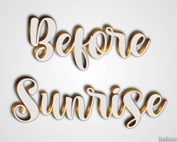 Before Sunrise Text effect