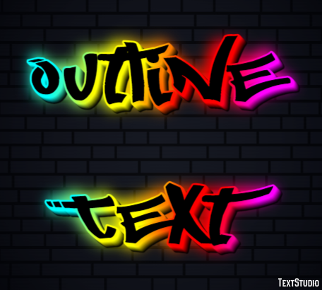 Outline Text Text Effect