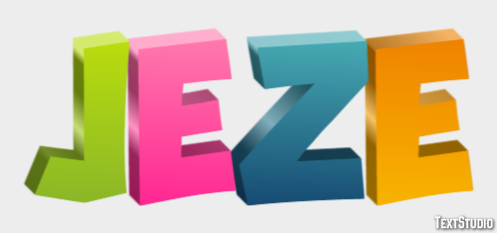 Jeże Efecto de texto