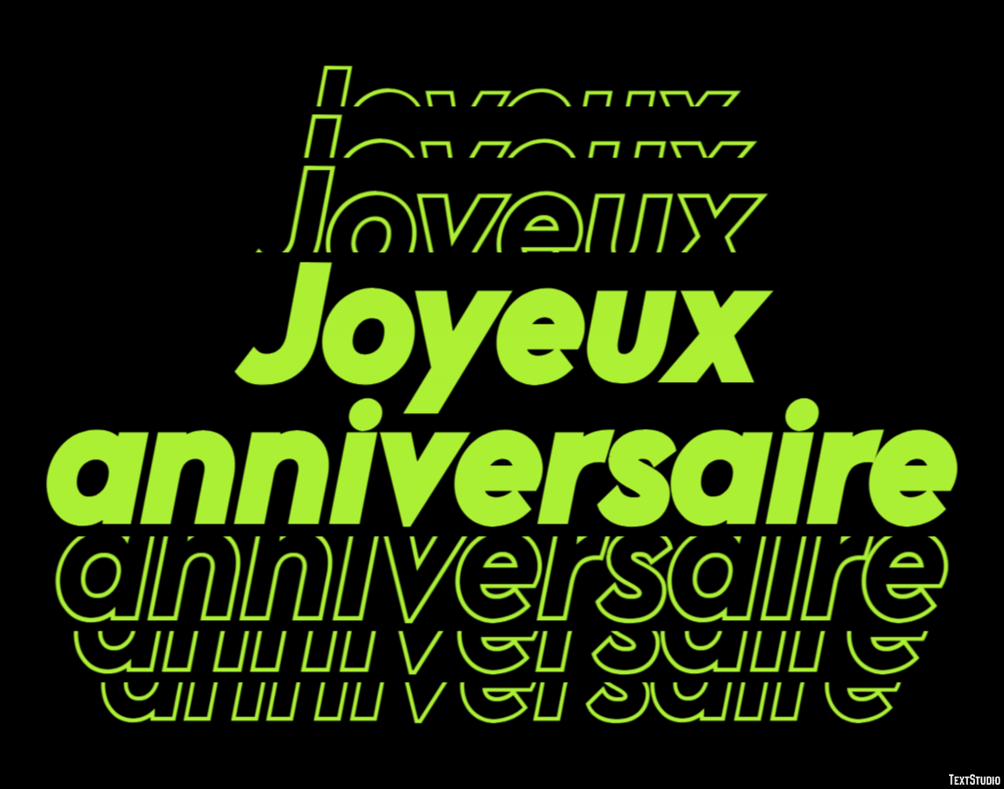 Joyeux anniversaire Effet de texte
