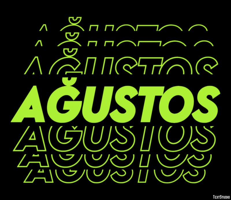 Ağustos Efecto de texto