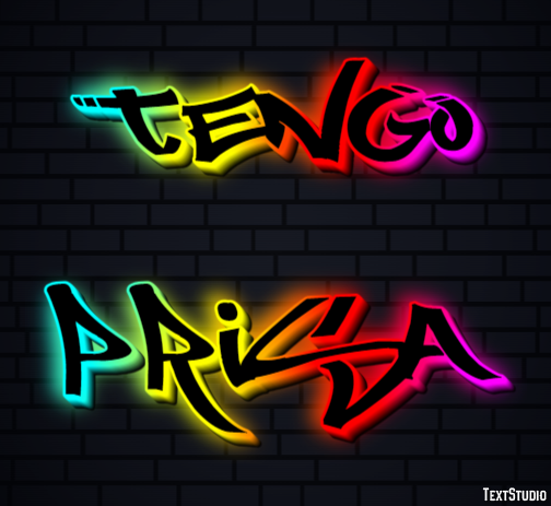 Tengo prisa Effetto testo
