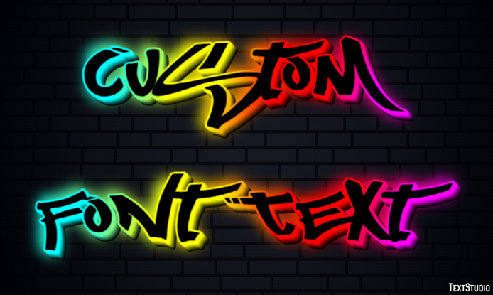 Custom Font Text Texteffekt