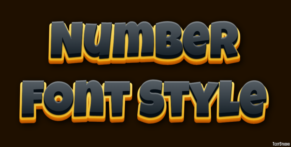 Number Font Style Text Effect