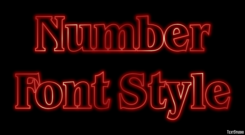 Number Font Style Text Effect