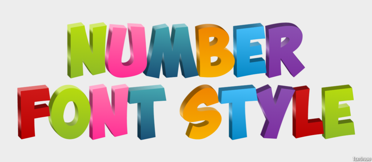 Number Font Style Text Effect
