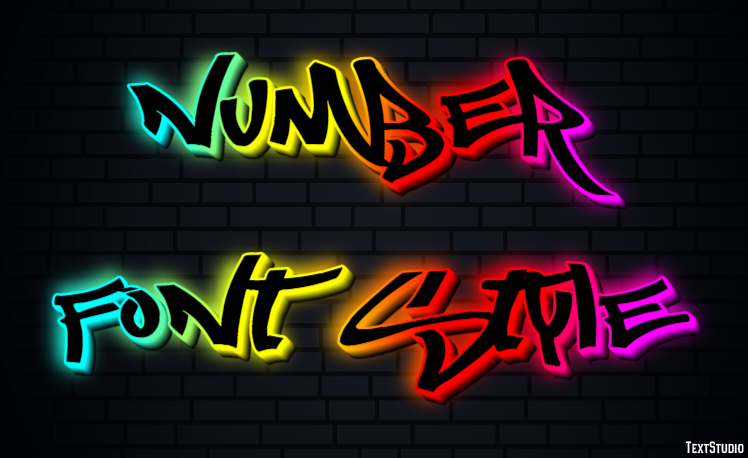 Number Font Style Text Effect