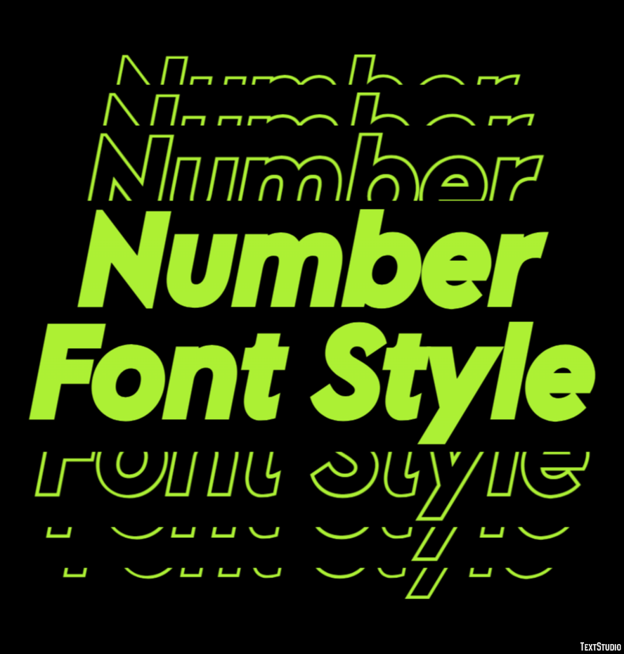 Number Font Style Text Effect