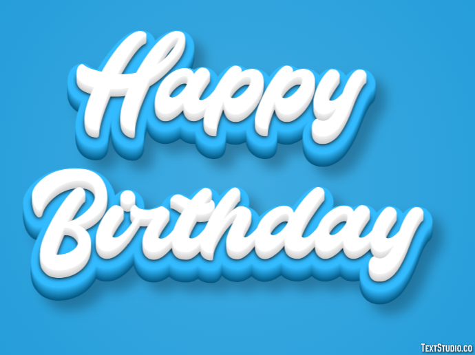 Happy Birthday Efekt tekstowy