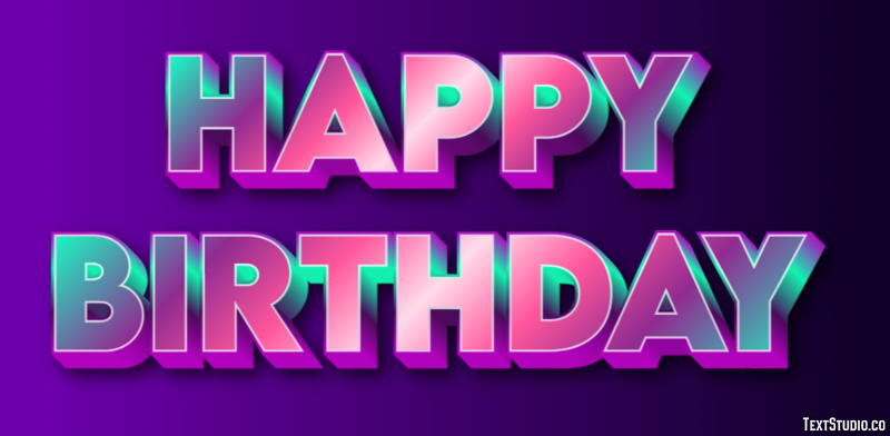 Happy Birthday Efekt tekstowy