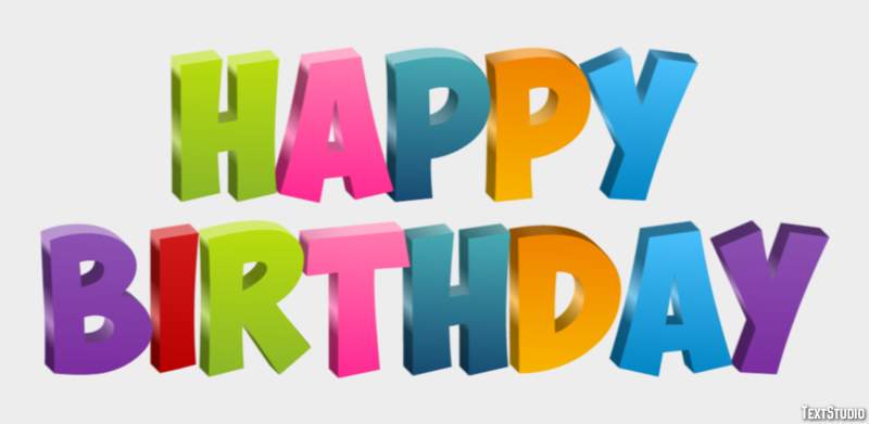 Happy Birthday Efekt tekstowy
