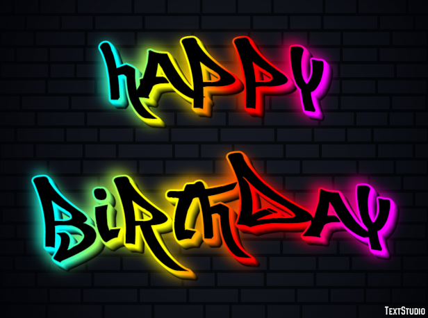 Happy Birthday Efekt tekstowy