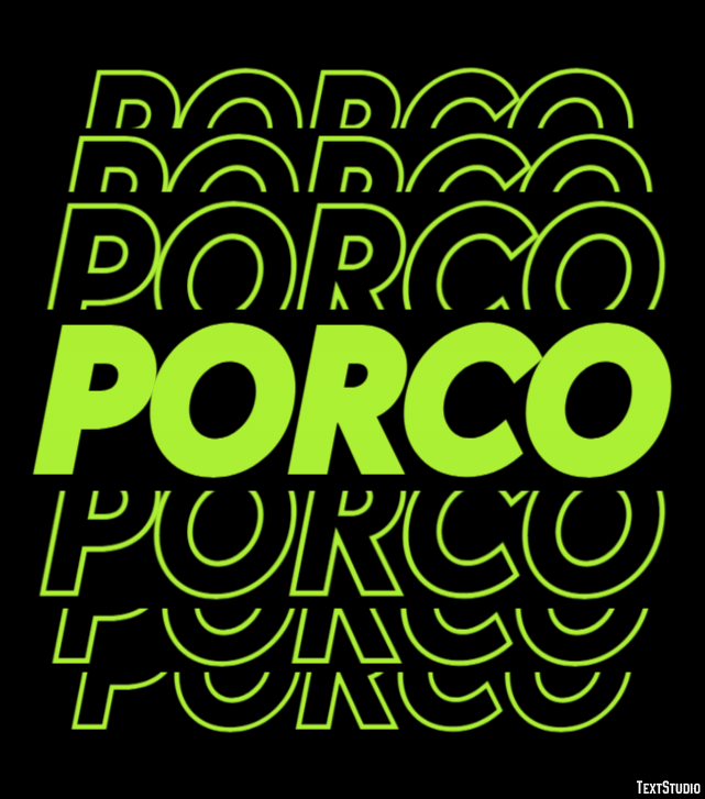 Porco Tekst effect