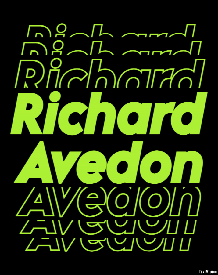 Richard Avedon Efeito de texto