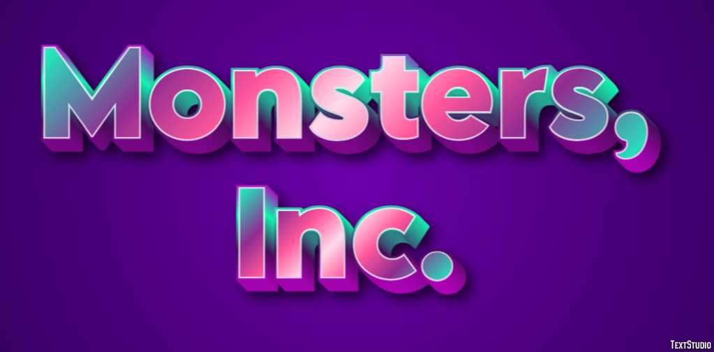 Monsters, Inc. Эффект текста