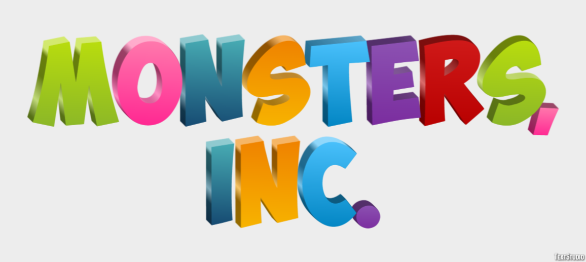 Monsters, Inc. Эффект текста