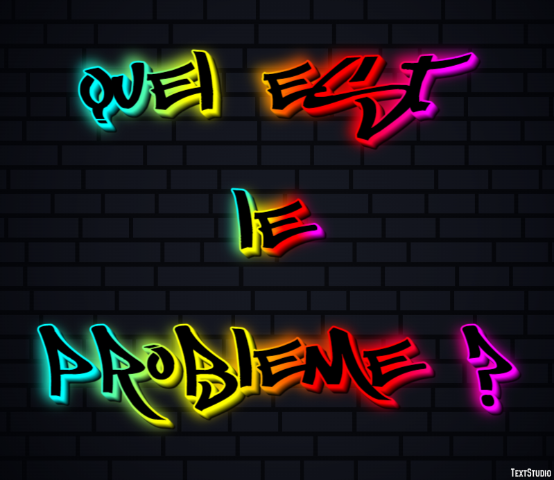 Quel est le problème ? Effet de texte