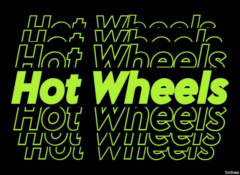 Hot Wheels Efecto de Texto