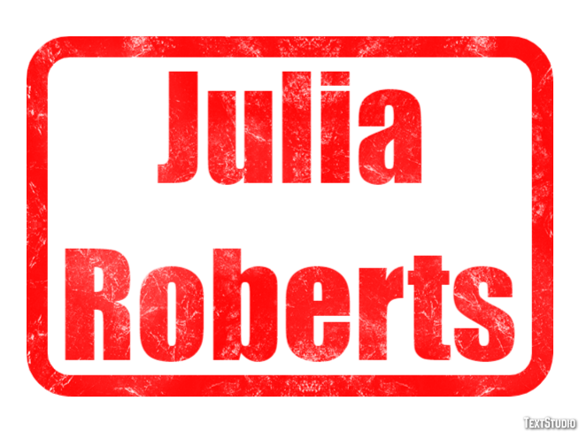 Julia Roberts Efeito de texto