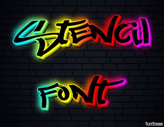 Stencil Font Text Effect