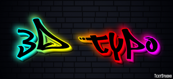 3d Typo Эффект текста