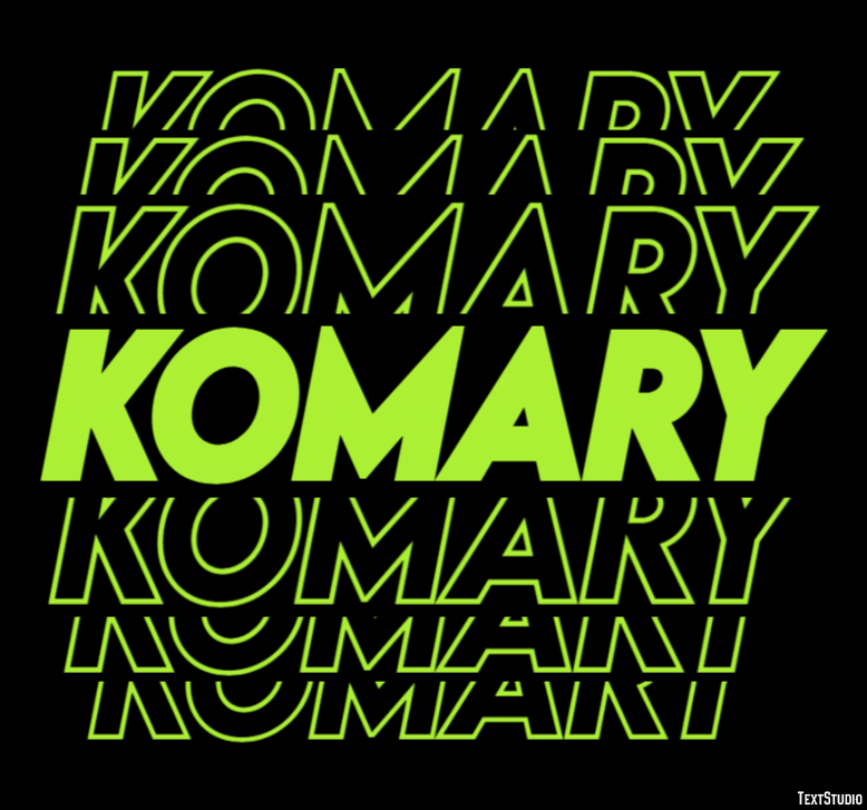 Komary Tekst effect