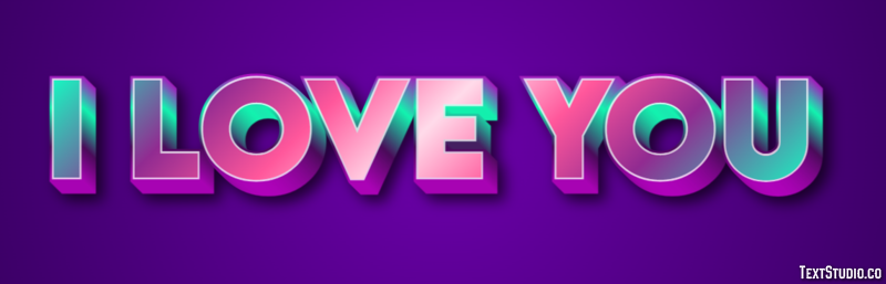 I Love You Efekt tekstowy