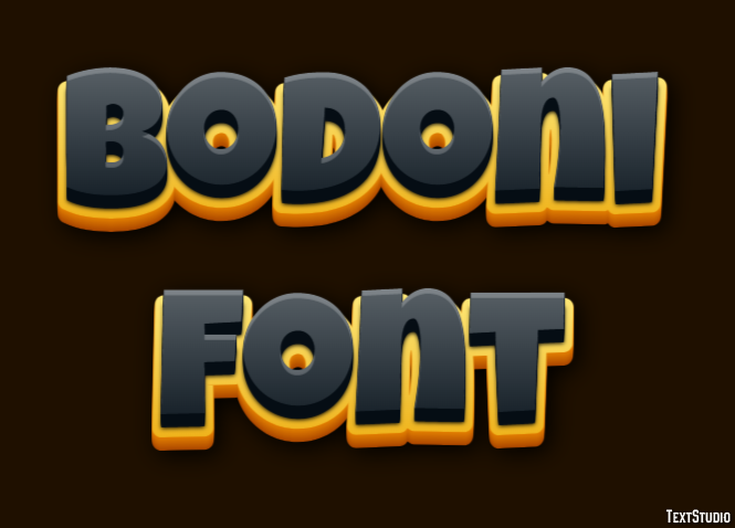Bodoni Font Эффект текста