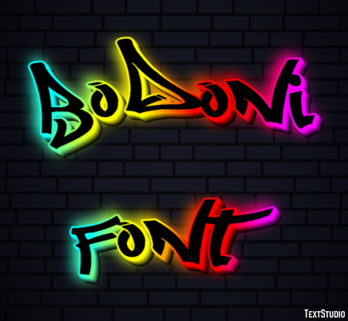 Bodoni Font Tekst effect