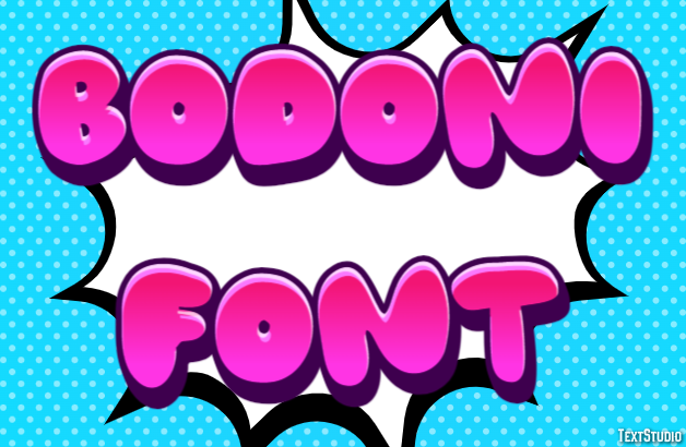 Bodoni Font Tekst effect