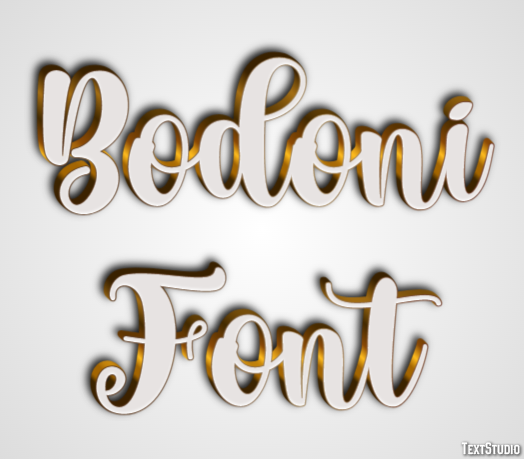 Bodoni Font Tekst Effect