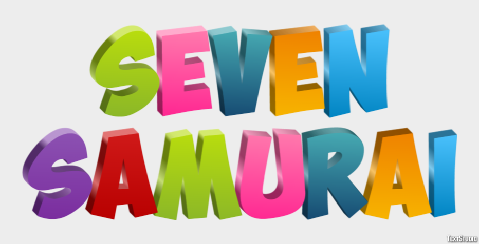 Seven Samurai Efeito de texto