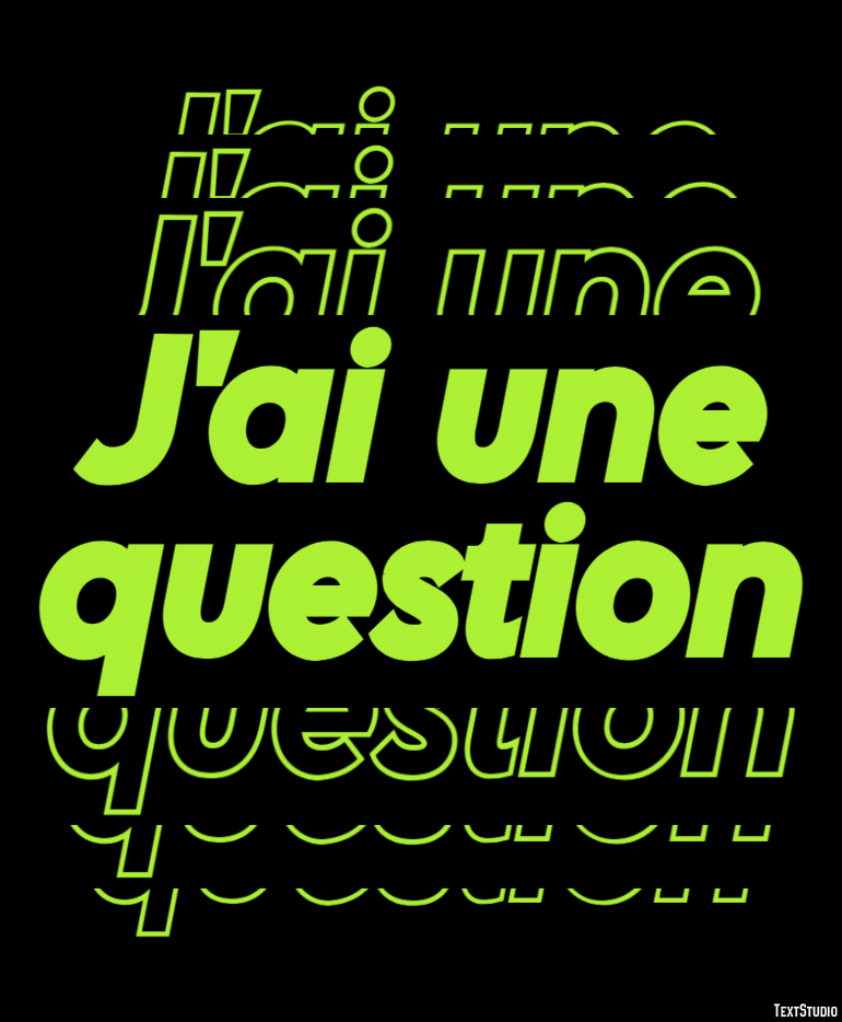 J'ai une question Effet de texte