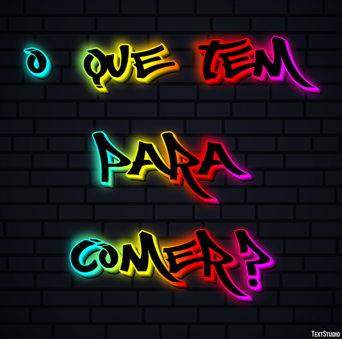 O que tem para comer? テキスト効果