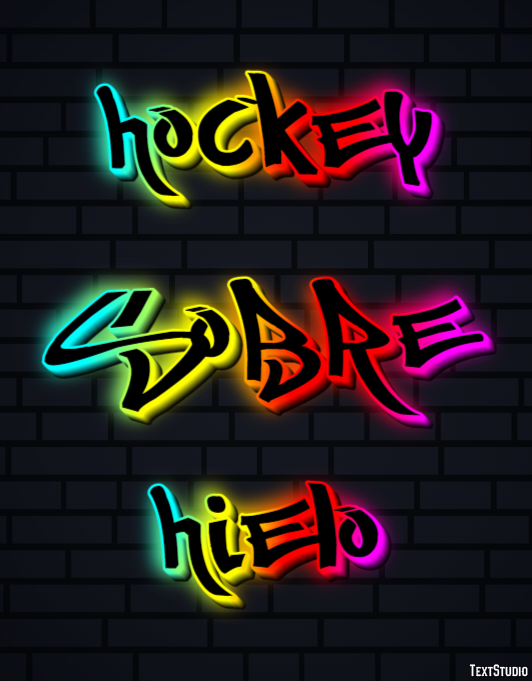 Hockey sobre hielo Efecto de texto