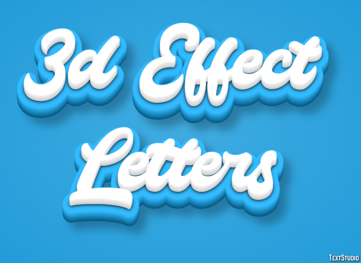 3d Effect Letters Metin Efekti
