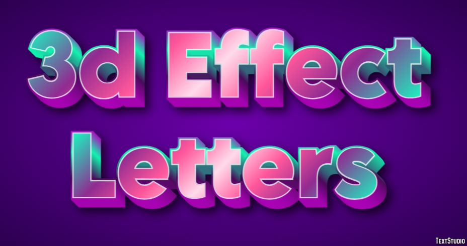 3d Effect Letters Metin Efekti