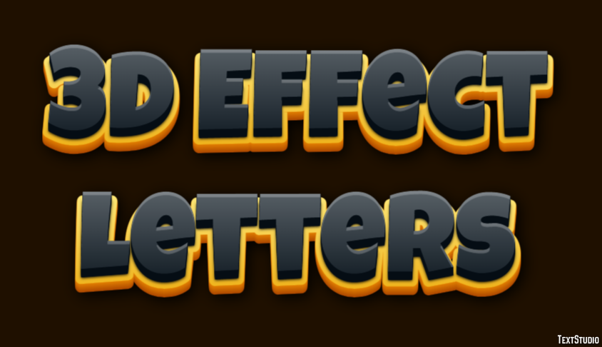 3d Effect Letters Metin Efekti