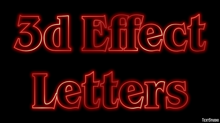 3d Effect Letters Metin Efekti