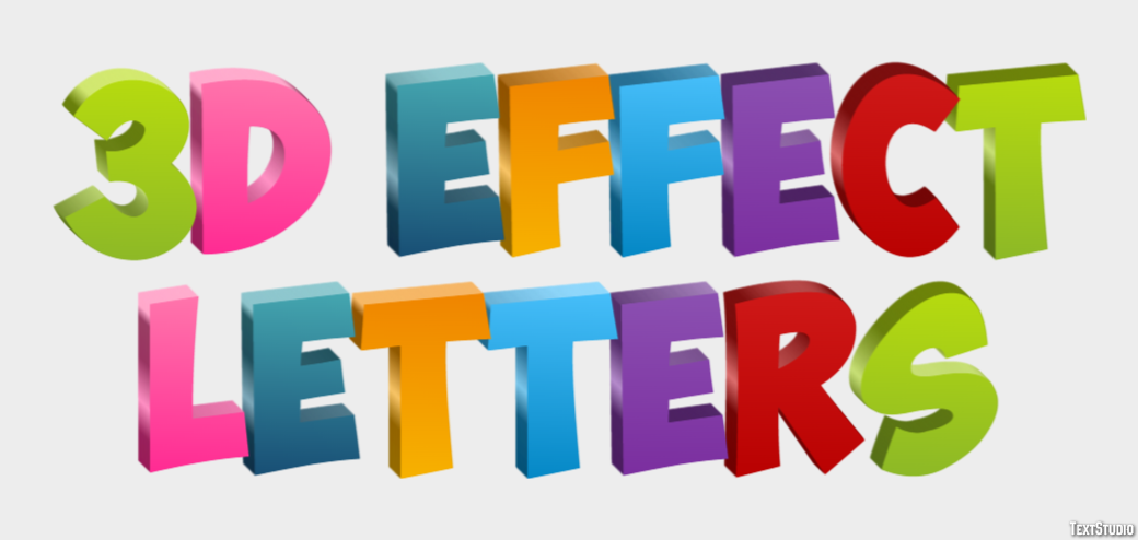 3d Effect Letters Metin Efekti