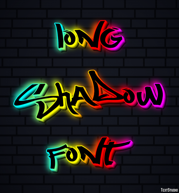 Long Shadow Font Text Effect