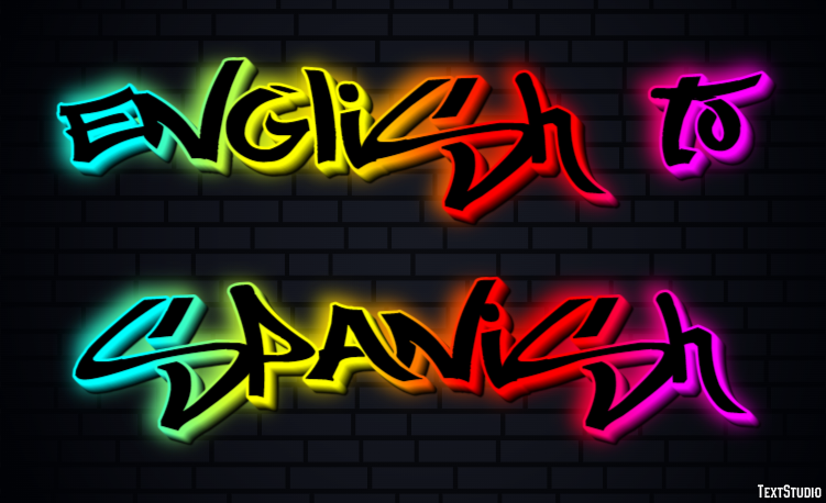 English to Spanish Texteffekt